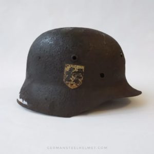 Waffen-SS M35 DD Helmet – From Demyansk Pocket – WWII German Steel Helmet